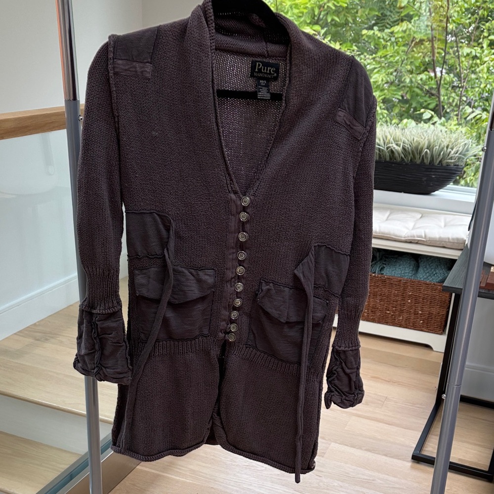 Dark Brown Button-Up Cardigan/Jacket - image 1